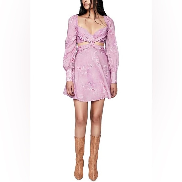 purple floral bardot dress Bardot Malea Midi Dress in Blu Floral